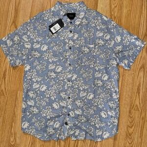 Rails Carson Mens Rustic Flower Linen Shirt Hawaiin Print Mens 2XL